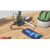Беспроводная зарядная (20W/15W) станция-пауэрбэнк "Slider" 10000 mAh для смартфонов, наушников, часов, с подвижным зарядным блоком, цвет черный