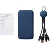 Набор из внешнего акуумулятора и универсального кабеля с подсветкой лого Reserve LED, 10000mAh, темно-синий