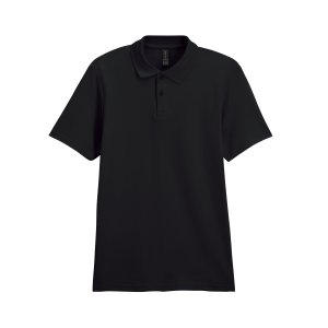 Футболка поло SOFTSTYLE ADULT DOUBLE PIQUE, ЧЕРНЫЙ 4XL