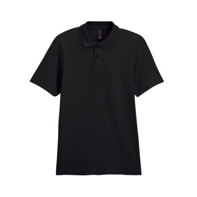 Футболка поло SOFTSTYLE ADULT DOUBLE PIQUE, ЧЕРНЫЙ 4XL