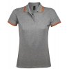 Рубашка поло женская Pasadena Women 200 с контрастной отделкой, серый меланж с оранжевым Рубашка поло женская Pasadena Women 200 с контрастной отделкой, серый меланж с оранжевым