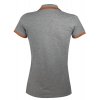 Рубашка поло женская Pasadena Women 200 с контрастной отделкой, серый меланж с оранжевым