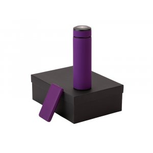 Подарочный набор с термосом и повербанком С2, фиолетовый Подарочный набор с термосом и повербанком С2, фиолетовый