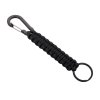 Брелок-веревочка Austere с карабином и кольцом, черный