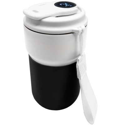 Термокружка вакуумная герметичная с дисплеем Clive To Go, белый/чёрный