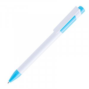 Ручка шариковая MAVA,белый/голубой, пластик