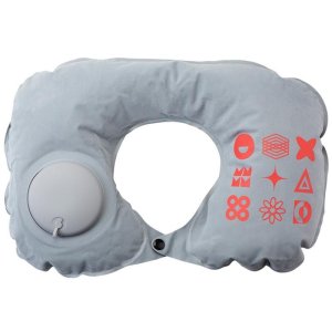 Подушка под шею с помпой Push, серый (термотрансфер) Подушка под шею с помпой Push, серый (термотрансфер)