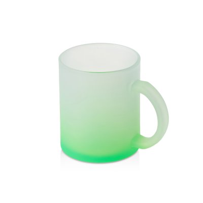 Стеклянная матовая кружка Омбре с градиентом для сублимации, зеленое яблоко