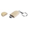 USB 2.0- флешка на 16 Гб овальной формы и колпачком с магнитом, натуральный