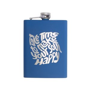 Фляжка 240 мл Remarque soft touch, 304 сталь, синий (гравировка) Фляжка 240 мл Remarque soft touch, 304 сталь, синий (гравировка)