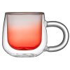 Кружка с двойными стенками с широкой ручкой и градиентным покрытием Fog, красный