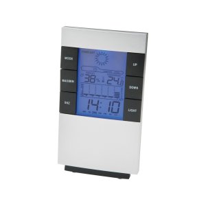 Настольная метеостанция Statio с часами-будильником, серебристый/черный Настольная метеостанция Statio с часами-будильником, серебристый/черный