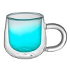 Кружка с двойными стенками с широкой ручкой и градиентным покрытием Fog, бирюзовый