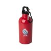 Одностенная бутылка для воды с карабином Oregon, изготовленная из нержавеющей стали, сертифицированной по стандарту RCS, объемом 400 мл - Красный