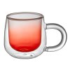 Кружка с двойными стенками с широкой ручкой и градиентным покрытием Fog, красный