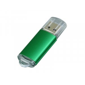 USB 2.0- флешка на 32 Гб с прозрачным колпачком, зеленый