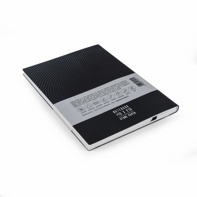 Блокнот линованный Pininfarina из каменной бумаги в мягкой обложке, А5, черный