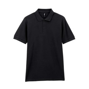 Футболка поло PREMIUM COTTON ADULT DOUBLE PIQUE, ЧЕРНЫЙ S