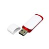 Флешка промо прямоугольной классической формы с цветными вставками, 8 Гб, белый/красный