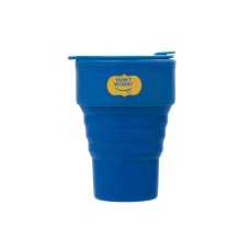 Силиконовый складной стакан GoCup, синий индиго, тампопечать