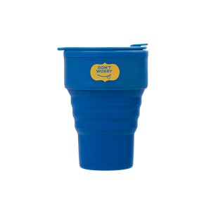 Силиконовый складной стакан GoCup, синий индиго, тампопечать