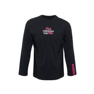 Лонгслив HD Fit мужской, черный, трафаретная печать и бренд тайп