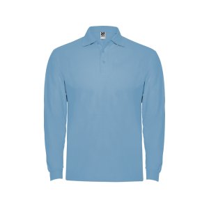 Рубашка поло Estrella мужская с длинным рукавом, небесно-голубой Рубашка поло Estrella мужская с длинным рукавом, небесно-голубой