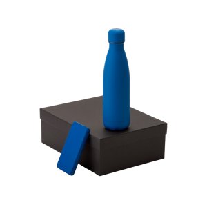 Подарочный набор с термобутылкой и повербанком С2, синий