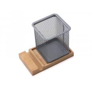 Подставка для ручек и телефона Fika, натуральный/серый Подставка для ручек и телефона Fika, натуральный/серый