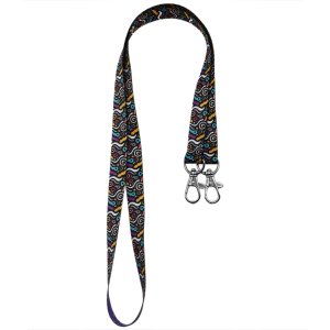 Ланъярд полноцветный Эл с двумя карабинами, 15 мм