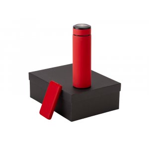 Подарочный набор с термосом и повербанком С2, красный Подарочный набор с термосом и повербанком С2, красный