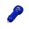 Автомобильная зарядка CC-01, 2 USB порта, синий цвет.