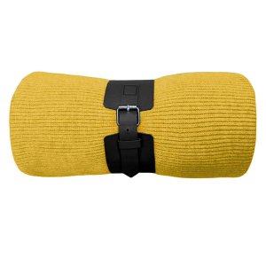 Плед"Belt"; жёлтый; 130 х 180 см; 100% акрил, с поясом