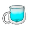 Кружка с двойными стенками с широкой ручкой и градиентным покрытием Fog, бирюзовый