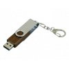 USB 2.0- флешка промо на 32 Гб с поворотным механизмом, коричневый/серебристый