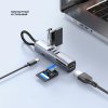 USB-хаб 7 в 1 USB-C - USB-A3.0 + 2хUSB-C + USB-C PD100Вт + HDMI + SD + microSD, серый, Deppa