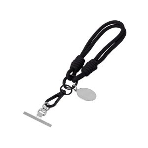 Брелок-браслет Bohemian c металлическим держателем для телефона, черный Брелок-браслет Bohemian c металлическим держателем для телефона, черный