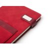 Бизнес блокнот А5 Freya с клапаном и карманом для визиток, твердая обложка, 128 листов, красный и бор
