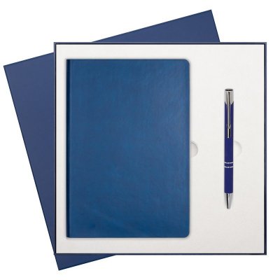 Подарочный набор Sky, синий (ежедневник, ручка)