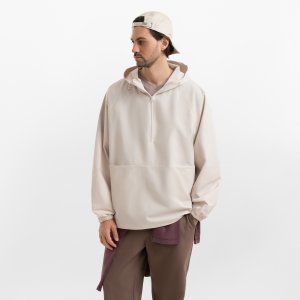 Ветровка (анорак) оверсайз унисекс RISSMAN, бежевая, размер XL/XXL Ветровка (анорак) оверсайз унисекс RISSMAN, бежевая, размер XL/XXL