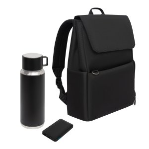 Подарочный набор Marco, черный (термос, ЗУ, рюкзак) Подарочный набор Marco, черный (термос, ЗУ, рюкзак)