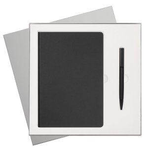 Подарочный набор Star, черный (ежедневник, ручка) Подарочный набор Star, черный (ежедневник, ручка)