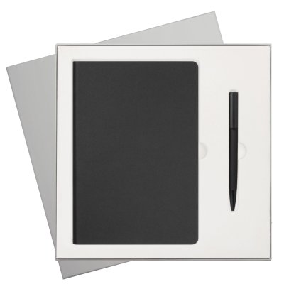 Подарочный набор Star, черный (ежедневник, ручка)