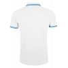 Рубашка поло мужская Pasadena Men 200 с контрастной отделкой, белая с голубым