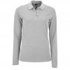 Рубашка поло женская с длинным рукавом Perfect LSL Women, серый меланж Рубашка поло женская с длинным рукавом Perfect LSL Women, серый меланж
