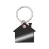 Металлический брелок с пластиковой цветной вставкой SteelPop House, серебристый с красным