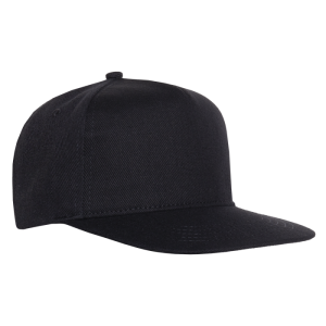 Бейсболка прямой козырёк STAN 5 клиньев хлопок 280, 018, Чёрный