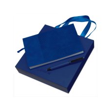 Набор блокнот в гибкой обложке А5 и металлическая шариковая ручка Nabokov, синий