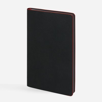 Ежедневник Trait, недатированный, черный с красным