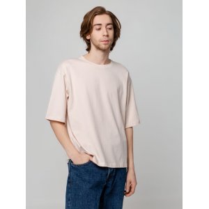 Футболка унисекс оверсайз Street Vibes, бежевая Футболка унисекс оверсайз Street Vibes, бежевая